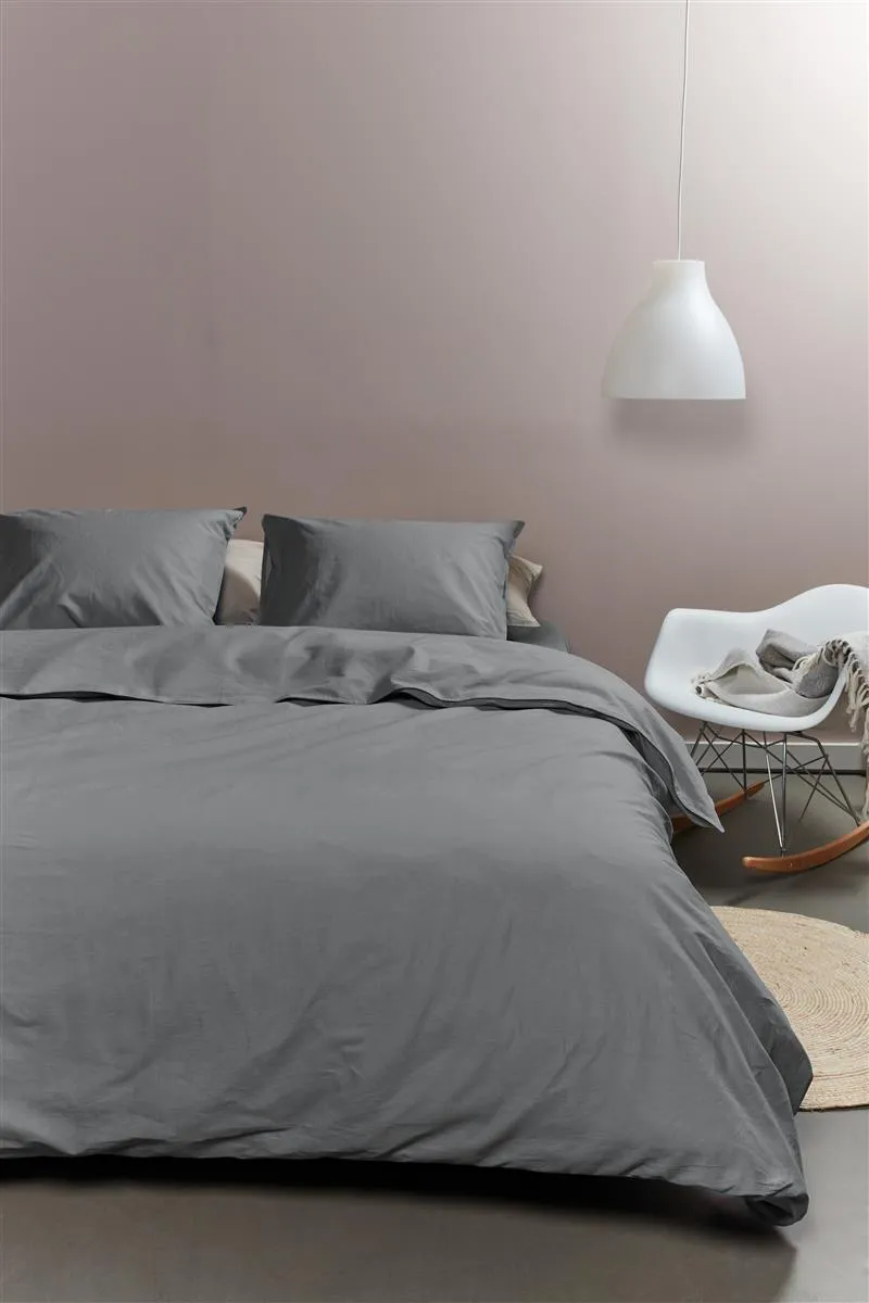 Ambiante Cotton Uni bomull dynetrekk 140x200 grå