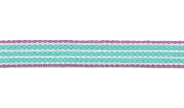 Aspegren Stripe pyntebånd turkis 1cm 25m bomull