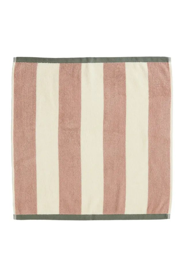 Coucke Rivage håndkle rosa/kaki 50x50 cm frotte bomull