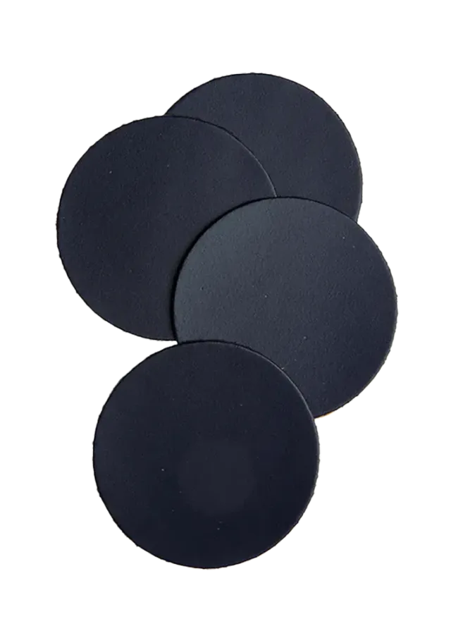 Xapron Mistral runde glassbrikker i skinn 4-pk