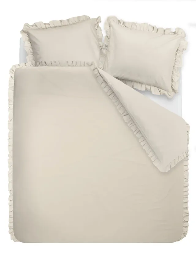 Ambiante Uni Ruffle dynetrekk 140x200 sand