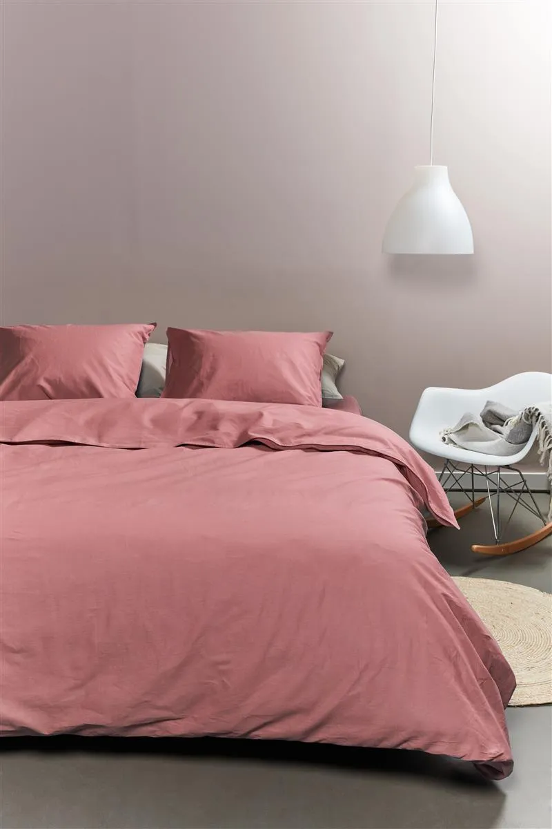 Ambiante Cotton Uni dynetrekk rosa 140x200 bomull 1 putevar