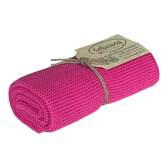 Solwang Design Pink strikket håndkle økologisk