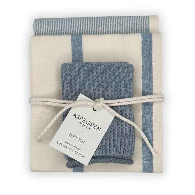 Aspegren Kitchen gavesett Sea Kale 4 deler bomull