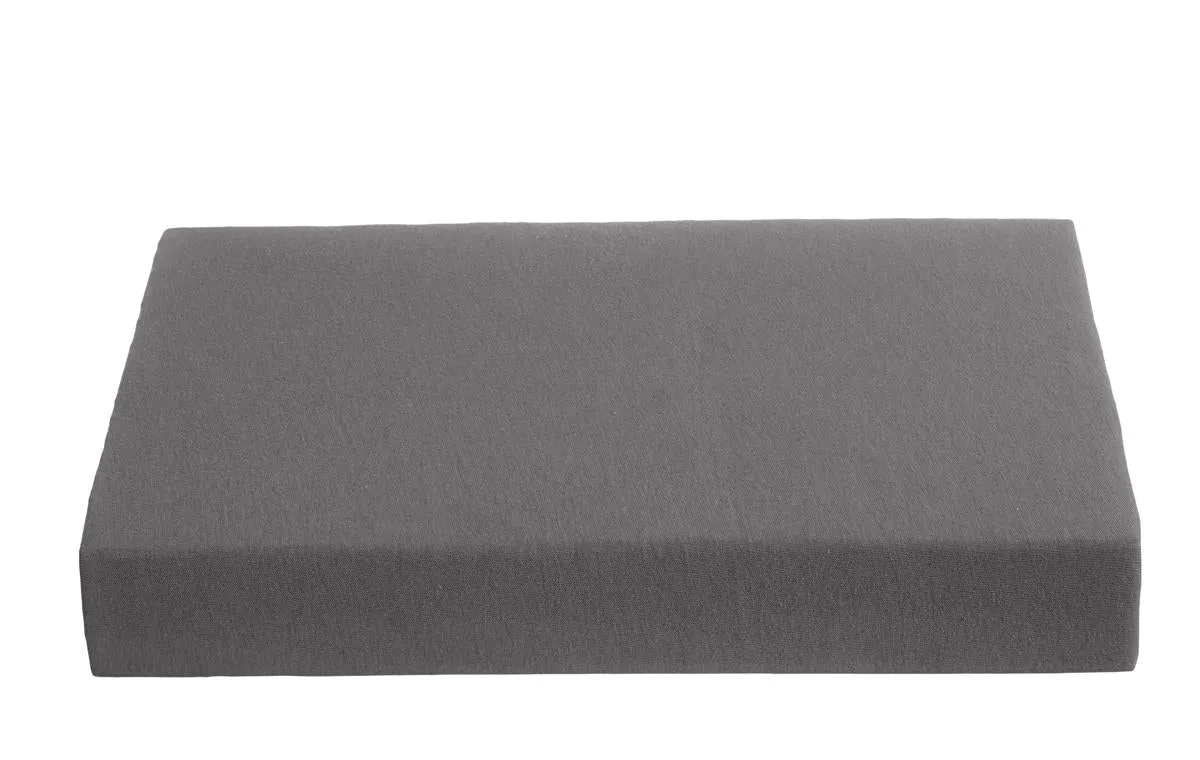 Ambiante Jersey topplaken antrasitt 90x200 cm bomull