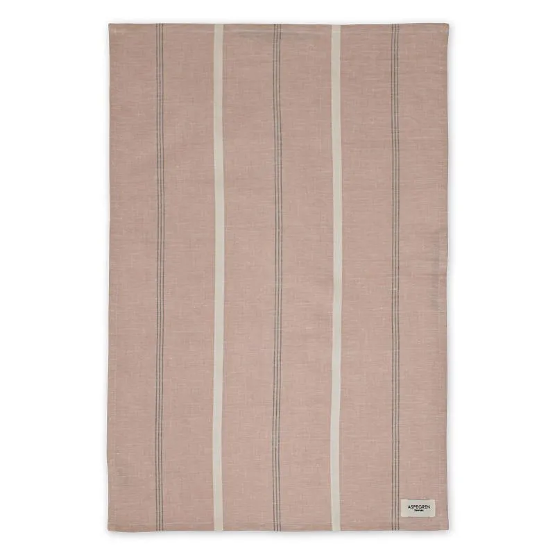 Aspegren Denmark Pinstripe Latte viskestykke 50x70 cm linblanding