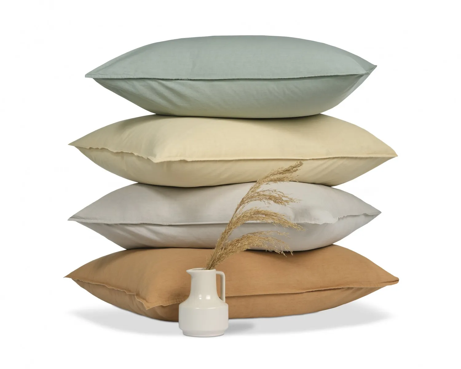 Vandyck Washed Cotton dynetrekksett 1-pers grønn smoke green