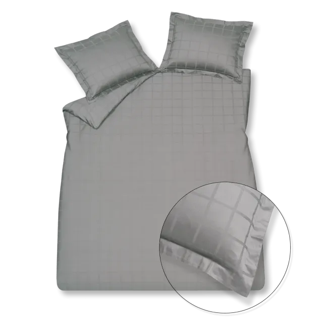 Vandyck Home 78 dynetrekksett coolgrey 200x200 rutet