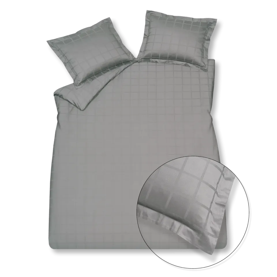 Vandyck Home 78 dynetrekksett coolgrey 200x200 rutet