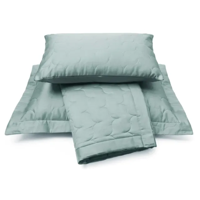 Vandyck Satin sengeteppe celadon green glans