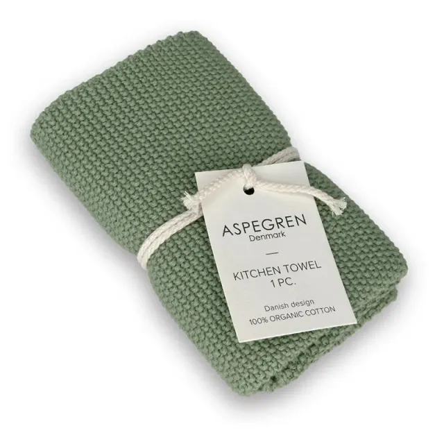 Aspegren Denmark Solid Aloe Green kjøkkenhåndkle 40x50 økologisk