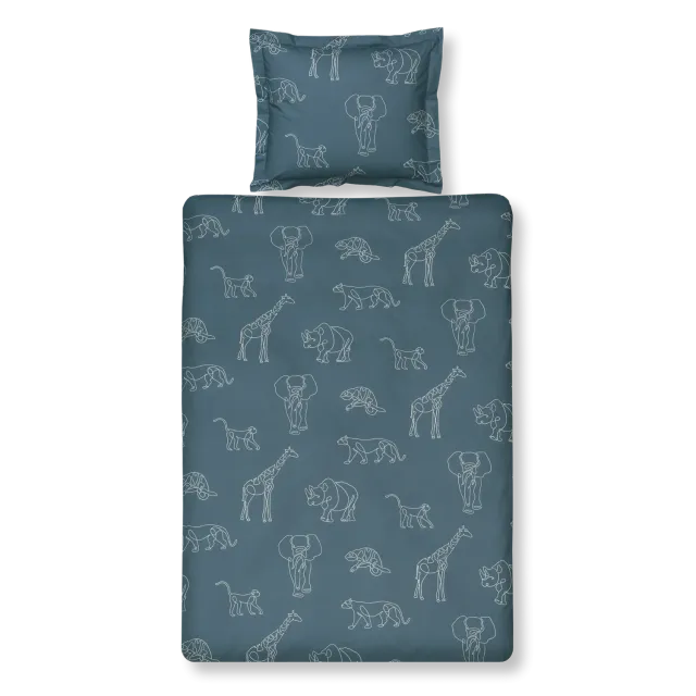 Vandyck Safari Kids dynetrekk vintage blue 120x150 bomull