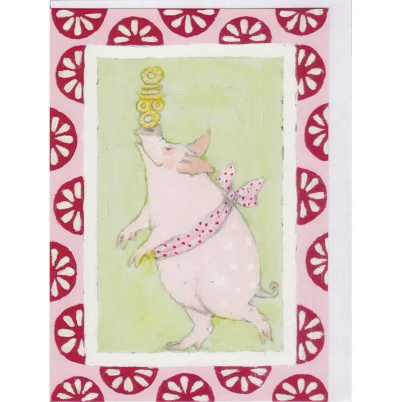 Aspegren Denmark Juggling Piggy postkort 11x16 cm dobbeltkort