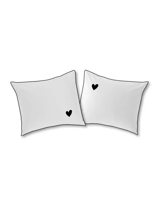 vtwonen Heart putetrekk 60x70 cm hvit 2-pk bomull