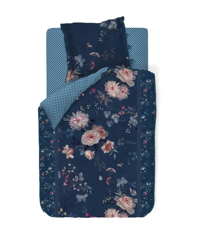 Pip Studio Tokyo Bouquet dynetrekk mørkeblått 140x200-220 cm