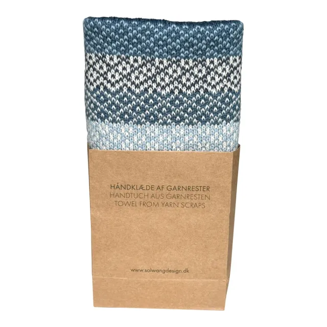 Solwang Design Zero Waste håndkle dueblå jacquard restgarn