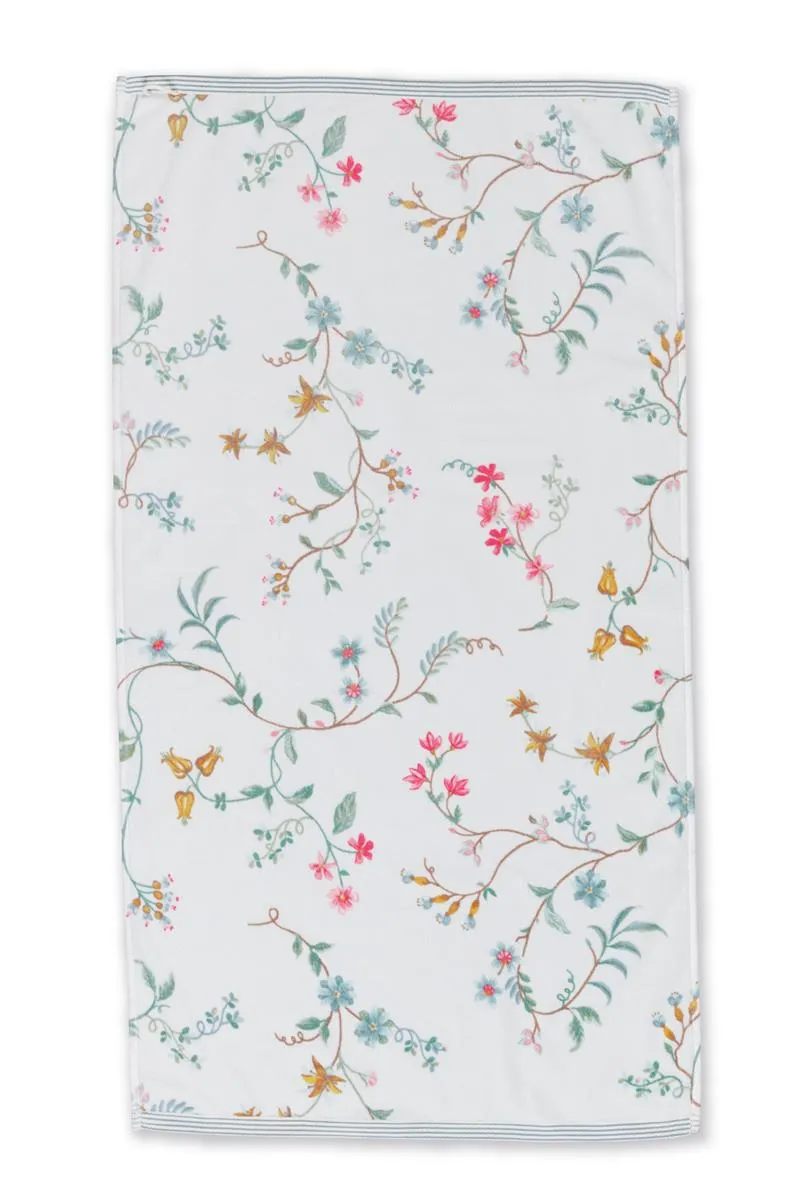 Pip Studio Les Fleurs vaskeklut hvit 22x16 blomster