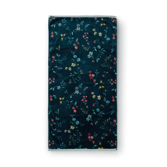 Pip Studio Les Fleurs vaskeklut 22x16 cm mørkeblå blomster
