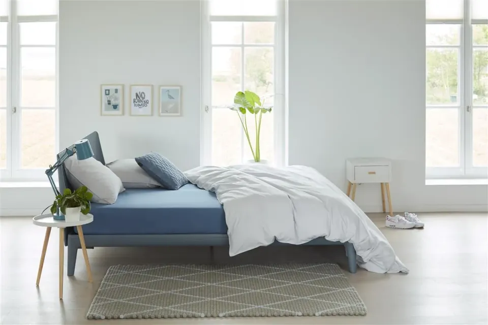Beddinghouse jersey topplaken 90x200 blått bomull
