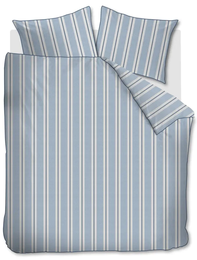 Rivièra Maison Silvan sengetrekk blå 140x200 stripet