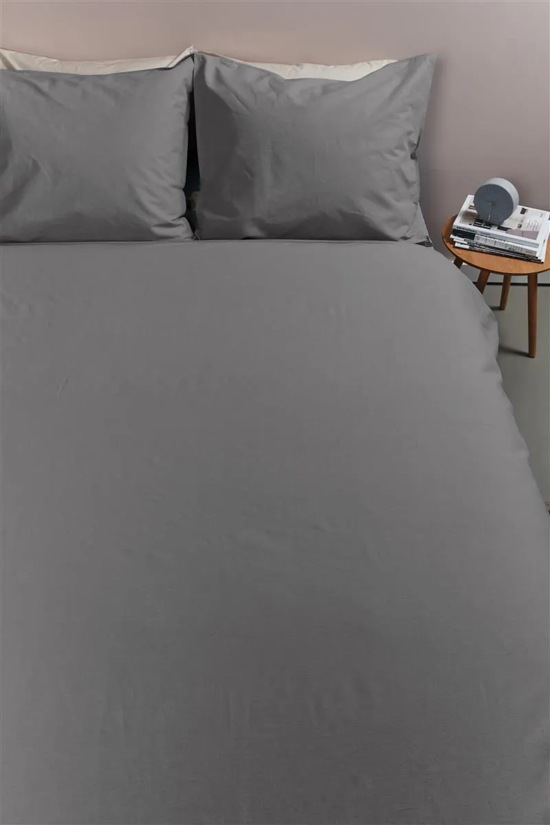 Ambiante Cotton Uni bomull dynetrekk 140x200 grå