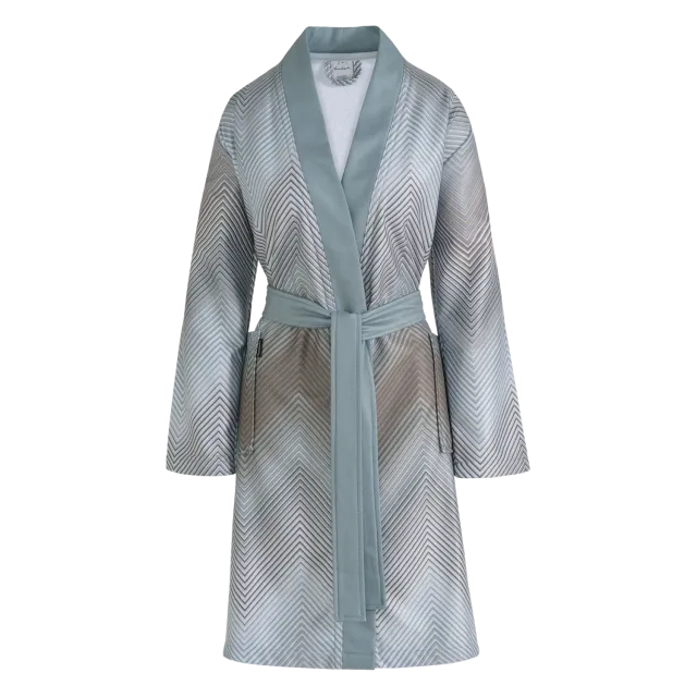Vandyck Bella badekåpe XLarge mineral blue mønster