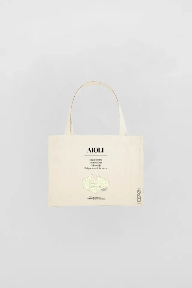 Hellstrøm Aioli handlenett hvit resirkulert tote