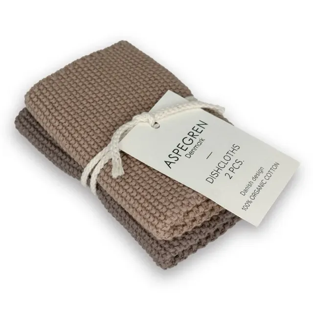 Aspegren Denmark Solid Hazelnut klut 2-pk 25x25 øko