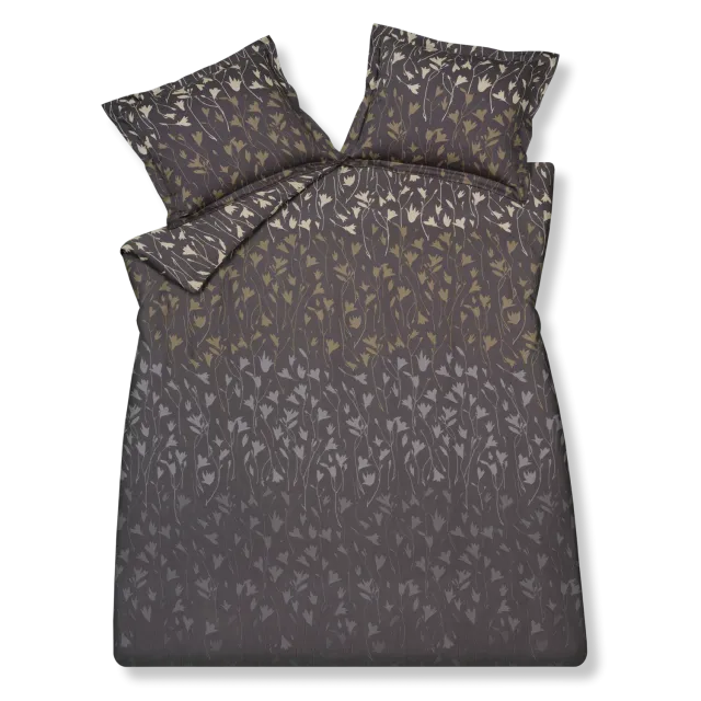 Vandyck Calm Flower dynetrekksett off black 200x200 sateng