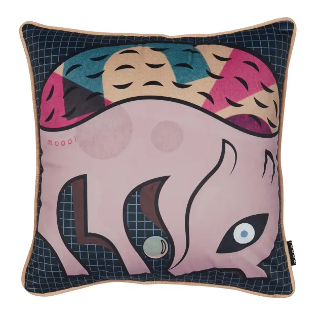 Moooi Armoured Boar pyntepute 50x50 fløyel multi