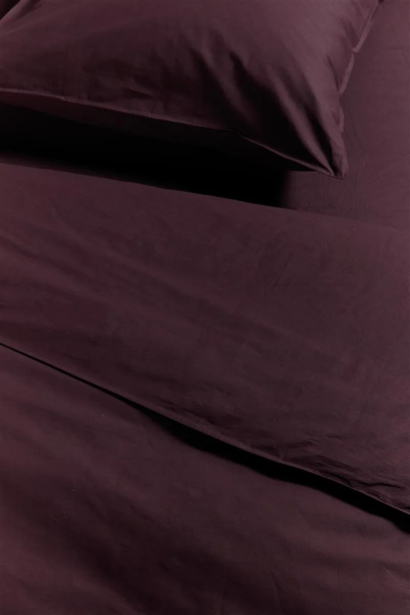 Ambiante Cotton Uni dynetrekk 140x200 mørkerød bomull