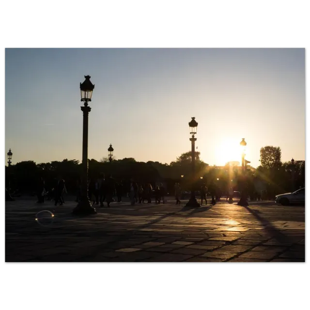 Hellstrøm Sunset Place de la Concorde kunsttrykk 70x50