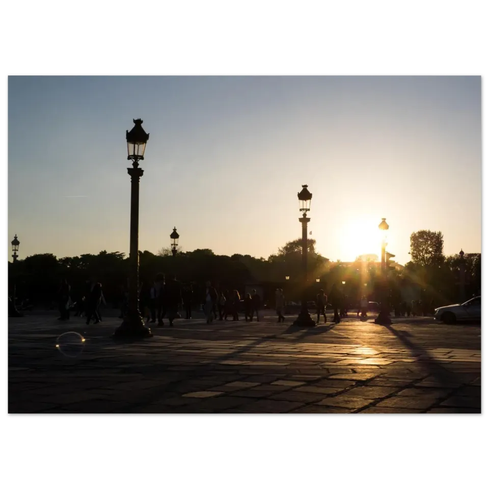 Hellstrøm Sunset Place de la Concorde kunsttrykk 70x50