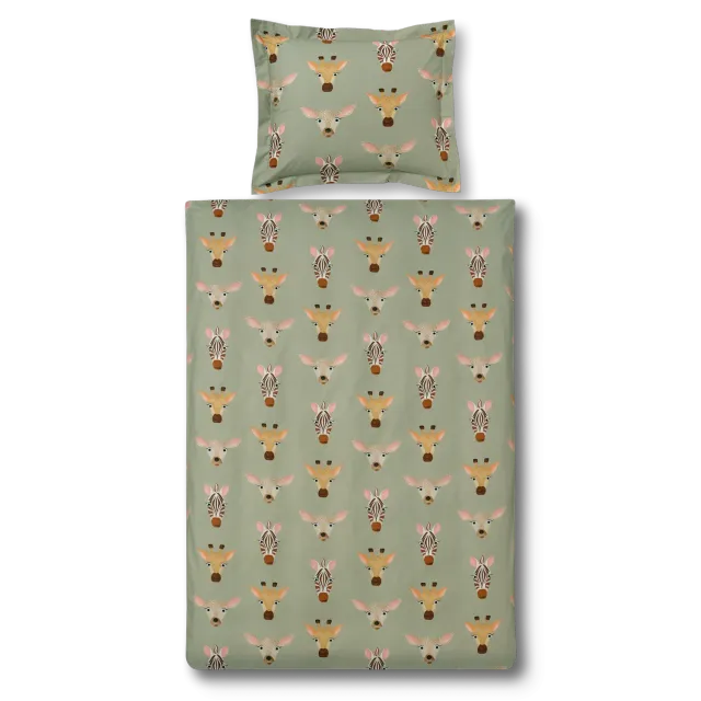 Vandyck Wildlife Kids dynetrekk light olive 140x200 barnemotiv