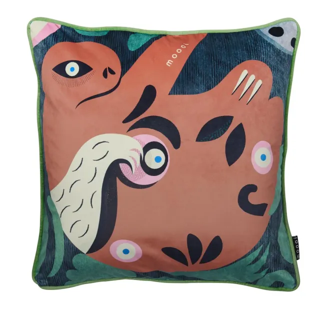 Moooi Blushing Sloth pyntepute multi 50x50 cm fløyel grafisk