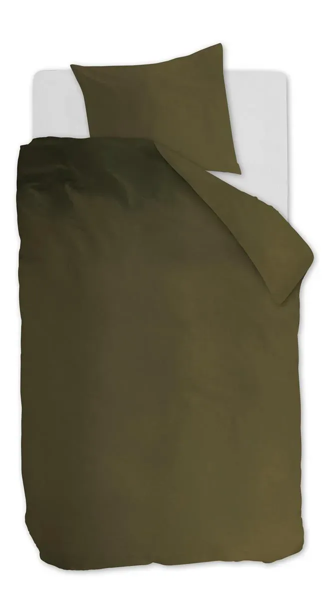 Ambiante Cotton Uni dynetrekk 140x200 olivengrønn bomull