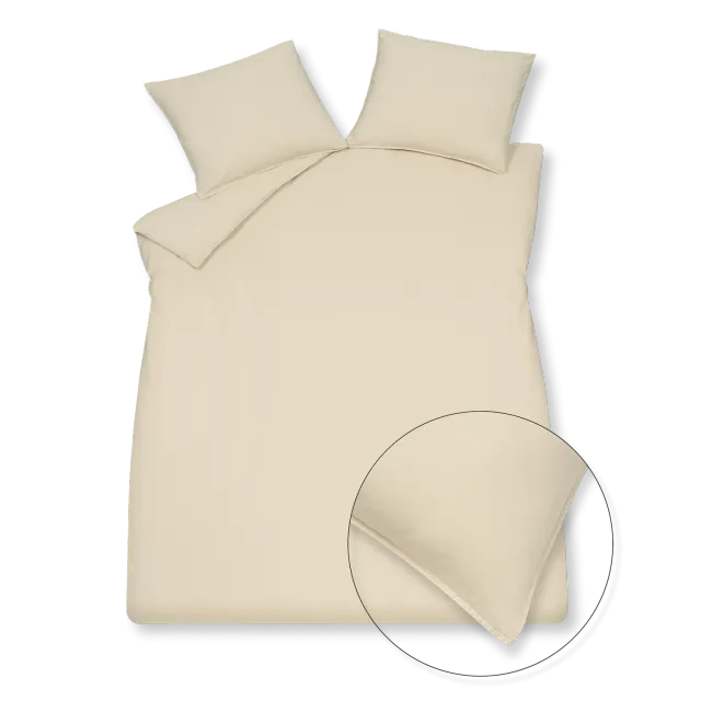 Vandyck Washed Cotton sengesett dobbelt cream tan bomull