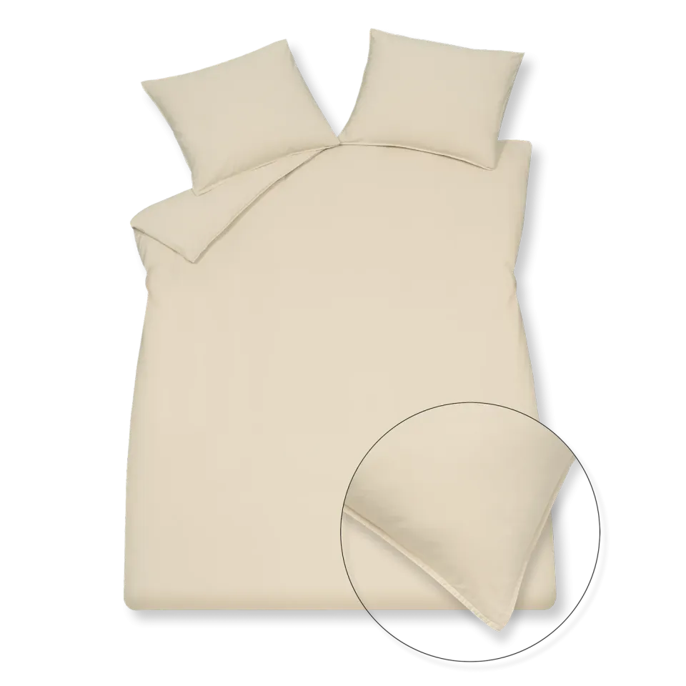 Vandyck Washed Cotton sengesett dobbelt cream tan bomull