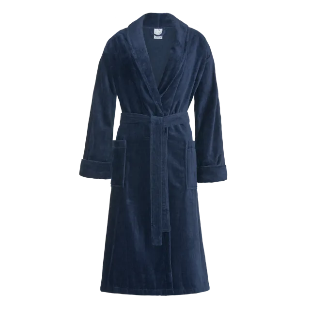 Vandyck Prestige Uni badekåpe navy – velur bomull