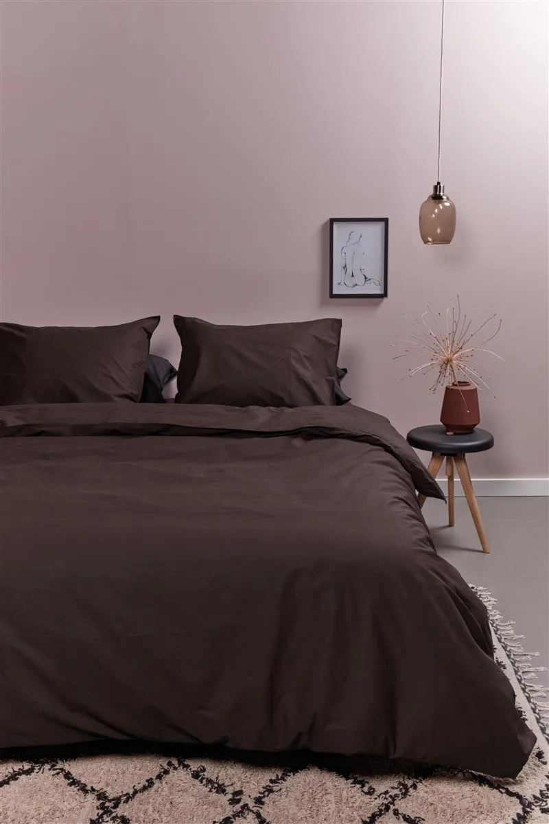 Ambiante Cotton Uni dynetrekk 140x200 brunt bomull