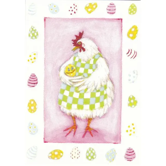 Aspegren Denmark Hen with Egg dobbeltkort 11x16cm